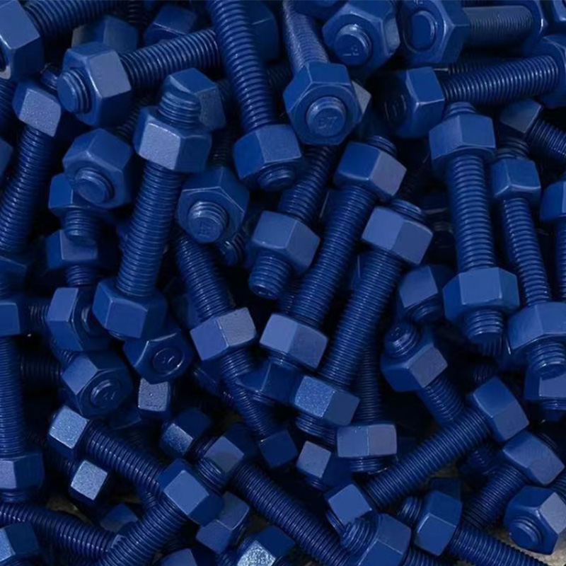 Teflon Blue Stud Bolts การต่อต้านการกัดกร่อนทางทะเลการใช้งานพิเศษ