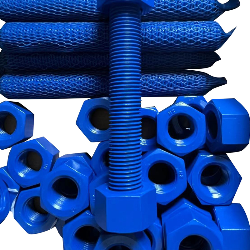 Teflon Blue Stud Bolts การต่อต้านการกัดกร่อนทางทะเลการใช้งานพิเศษ