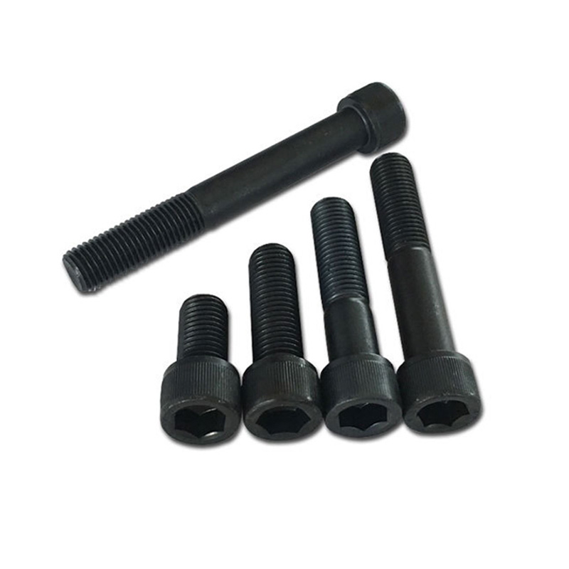 สกรูซ็อกเก็ตหกเหลี่ยมครึ่งเธรดสีดำ