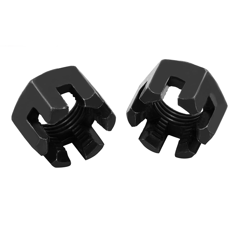 M16×1.5 เกรด 4.8 เหล็กกล้าคาร์บอน น็อตปราสาทแบบออกไซด์สีดำ DIN 935
